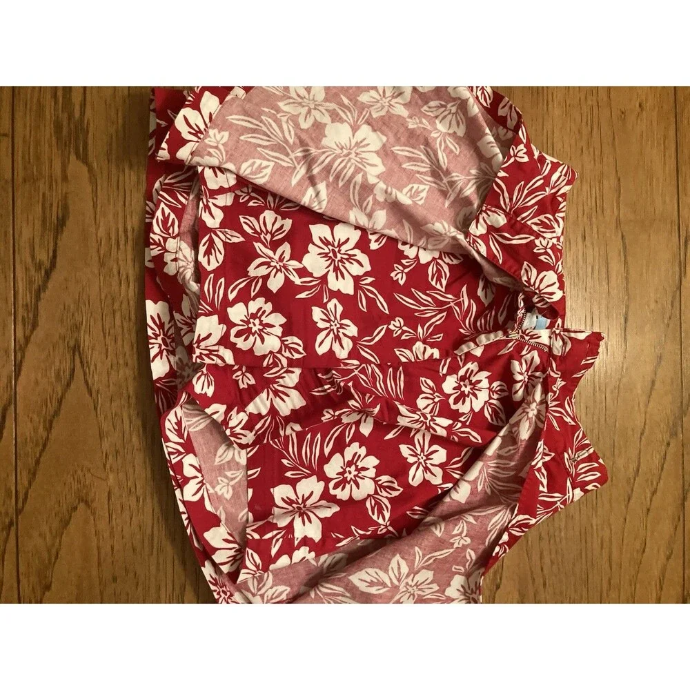 Jennifer Moore Women’s Red White Floral Twill Mini Skirt Zip Closure Size 6